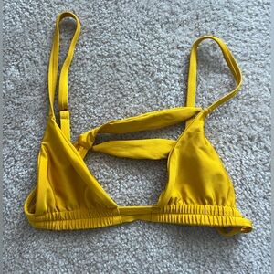 Skatie Yellow Triangle Bikini Top